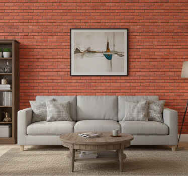 Brick wallpaper in red realistic pattern - TenStickers