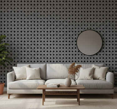 Carta da parati ornamentale canage grigio - TenStickers
