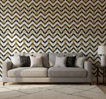 Carta da parati ornamentale motivo floreale a zigzag - TenStickers