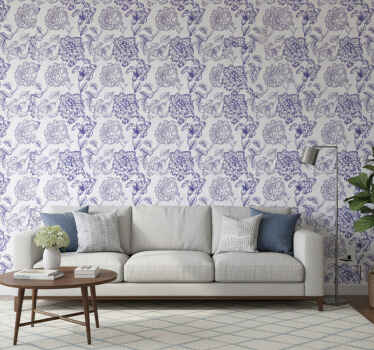 Carta da parati ornamentale motivi floreali eleganti - TenStickers