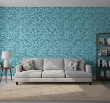 Carta da parati ornamentale motivo vorticoso - TenStickers