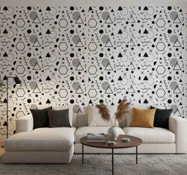 Carta da parati ornamentale forme astratte audaci - TenStickers