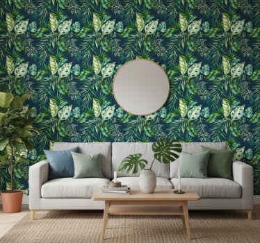 Texture pattern wallpaper jungle print leaf design - TenStickers