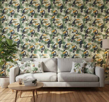 Jungle texture pattern wallpaper - TenStickers
