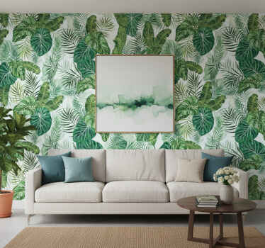 Texture pattern wallpaper fern leaf design - TenStickers
