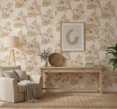 Living area wallpaper dried flower with pampas grass - TenStickers