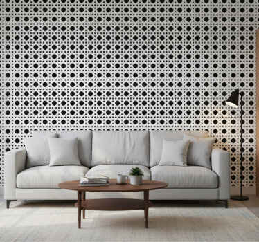 Ταπετσαρία με υφές και σχέδια σε ασπρόμαυρο κανάγκα - TenStickers