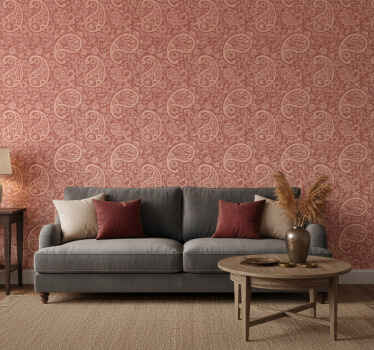 花 壁紙 暖かいペイズリー柄 - TENSTICKERS