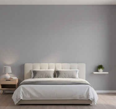 Papel mural dormitorio color gris simple - TenVinilo