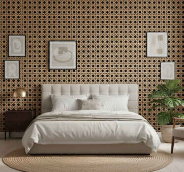 Carta da parati camera cannage marrone - TenStickers