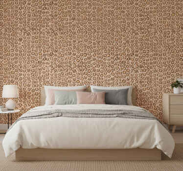 Leopard pastel color print wall paper in bedroom - TenStickers