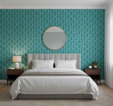 Papel mural dormitorio verde azulado - TenVinilo
