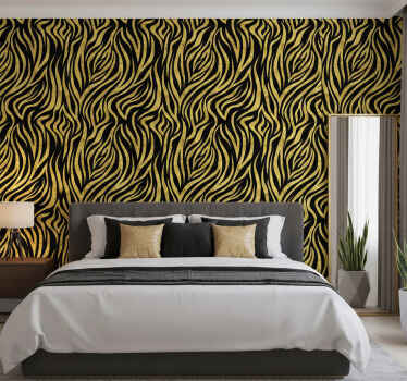 Wall paper in bedroom bold wave design - TenStickers