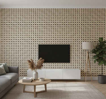 Ταπετσαρία με υφές και σχέδια σε ανοιχτό καφέ καννάγκε - TenStickers