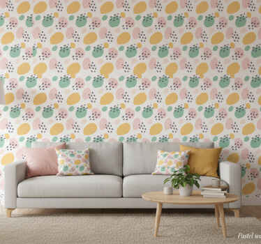 Muster tapete in sanften pastellformen - TenStickers