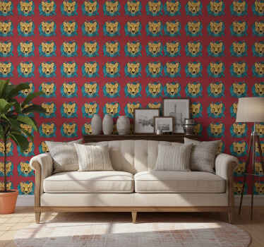 Texture pattern wallpaper oriental leopard design - TenStickers