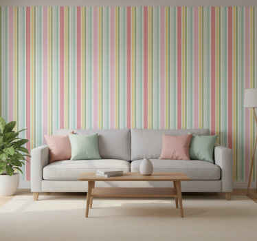 Texture pattern wallpaper horizontal pastel stripes - TenStickers