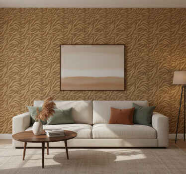 Papel pintado texturas piel de tigre marrón y beige - TenVinilo