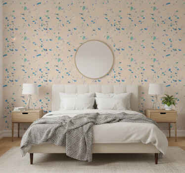 Tapete schlafzimmer mit abstraktem geometrischen muster - TenStickers