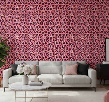 Pink leopard animals wallpaper - TenStickers