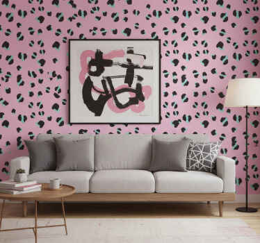 Pink leopard animals wallpaper - TenStickers