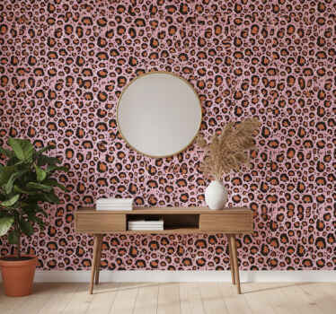 Animal wallpaper with pink leopard design - TenStickers