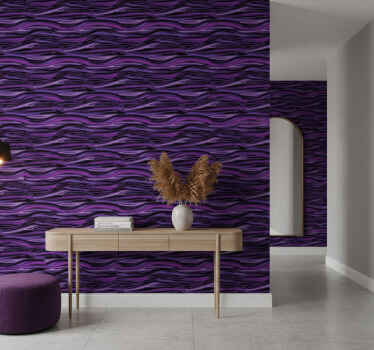 Animal wallpaper in purple wave pattern - TenStickers