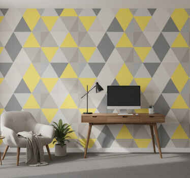 Office wallpaper in pantone triangles design - TenStickers
