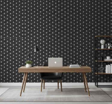 Office wallpaper black and white geometric diamonds - TenStickers