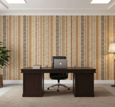 Behangbedrijf puzzelstempel effect op bruin - TenStickers