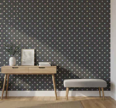 Hallway wallpaper with colored stars on grey - TenStickers