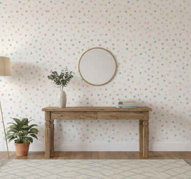 Papel tapiz entrada patrón de lunares confetti brillo - TenVinilo