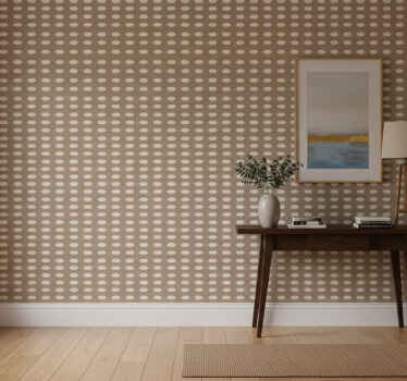 Papier peint couloir motif circulaire géométrique marron - TenStickers