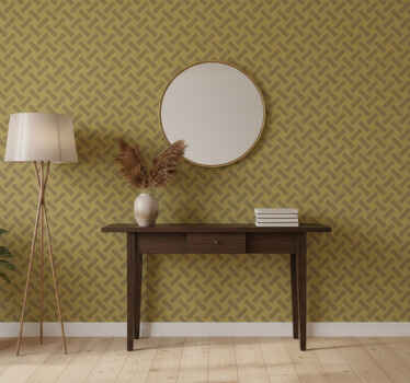 Hallway wallpaper geometric yellow squared pattern - TenStickers