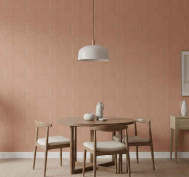 Papel tapiz comedor patrón circular terracota - TenVinilo