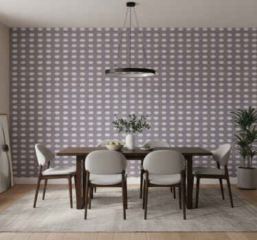 Papel tapiz comedor patrón de lunares minimalista - TenVinilo
