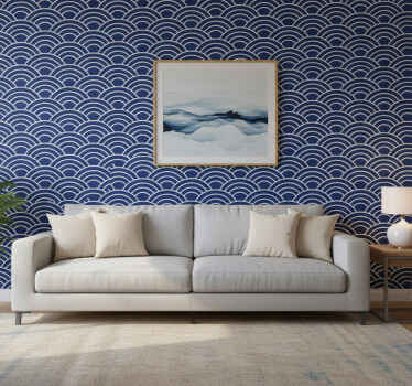 Tapete geometrisch wellenlinien muster - TenStickers