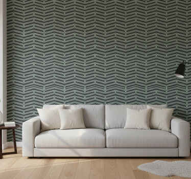 Geometrische tapete chevron linien - TenStickers