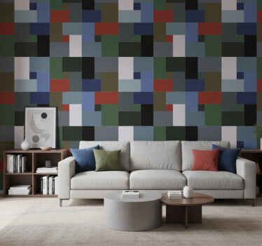 Tapete geometrisch in blockform - TenStickers