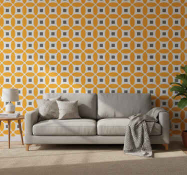 Tapete geometrisch mit geometrischen kreisen - TenStickers