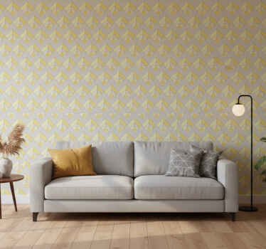 Tapete geometrisch gelb und grau muster - TenStickers