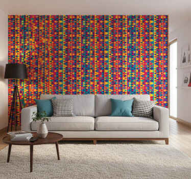 Tapete geometrisch buntes dreiecke muster - TenStickers