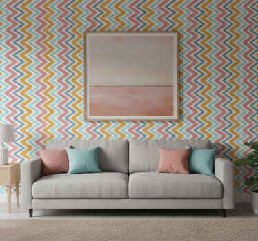 Tapete geometrisch lebhaftes zickzack-konzept - TenStickers