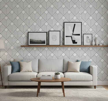 Tapete geometrisch im grauen musterstil - TenStickers
