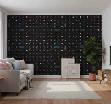 Tapete geometrisch mit verspielten formen - TenStickers