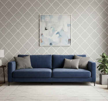 Tapete geometrisch in grauem diamantmuster - TenStickers