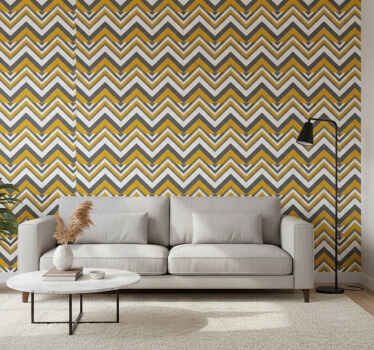 Tapete geometrisch mit chevron streifenmuster - TenStickers