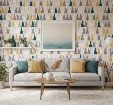 Tapete geometrisch in dreieckigen farbssegmenten - TenStickers