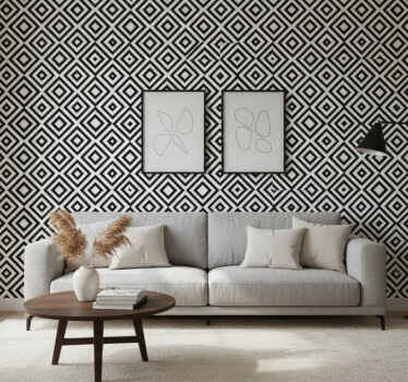 Tapete geometrisch schwarz und weiß - TenStickers