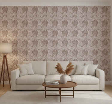 Nature wallpaper terracotta leaves - TenStickers